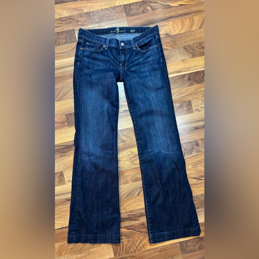 7 For All Mankind Dark Blue Flare Jeans